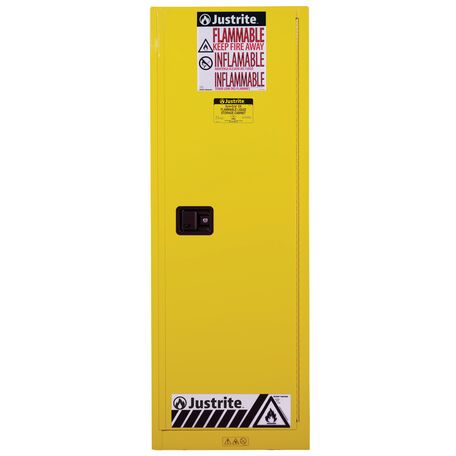 22 Gallon, 3 Shelves, 1 Door, Self Close, Flammable Cabinet, Sure-Grip® EX Slimline, Yellow
