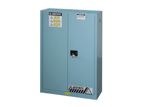 45 Gallon, 2 Shelves, 2 Doors, Self Close, Corrosives/Acid Steel Safety Cabinet, Sure-Grip® EX, Blue