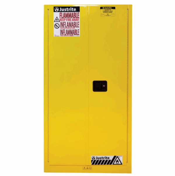 60 Gallon, 2 Shelves, 2 Doors, Self Close, Flammable Cabinet, Sure-Grip® EX, Yellow